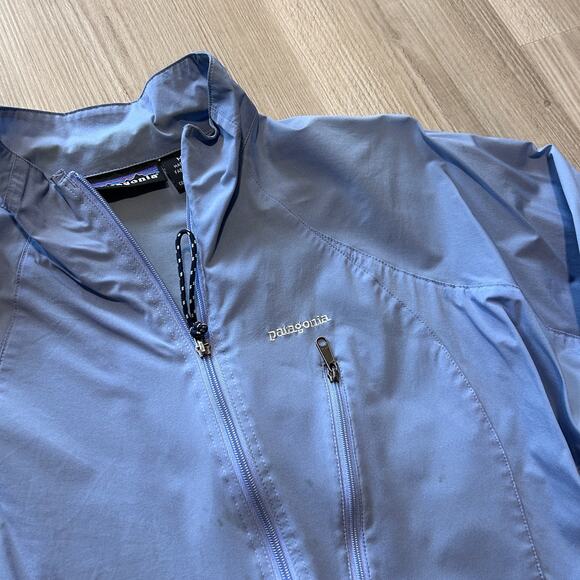 Women’s Vintage Patagonia Icicle Blue Stretch Velocity Shell Jacket Sz Medium - Picture 9 of 9
